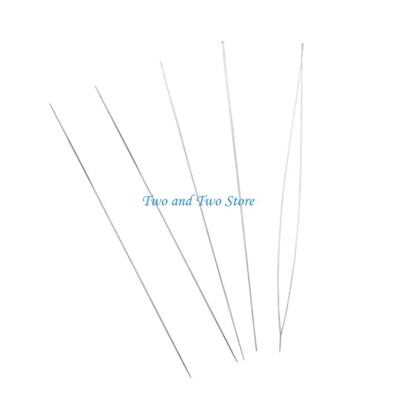 HX6F 5/6pcs Beading Needle Set Necklace Beading Pins Bead Stringing Tool Open Big Eye Beaded Needle Sewing Accessories