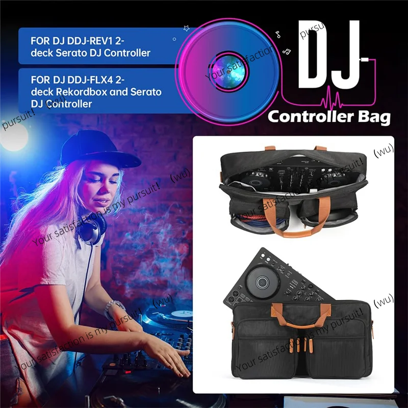Travel Protector Bag For Pioneer DJ DDJ-FLX4 & DDJ-REV1, Storage Tote Case For Numark Mixtrack Platinum FX