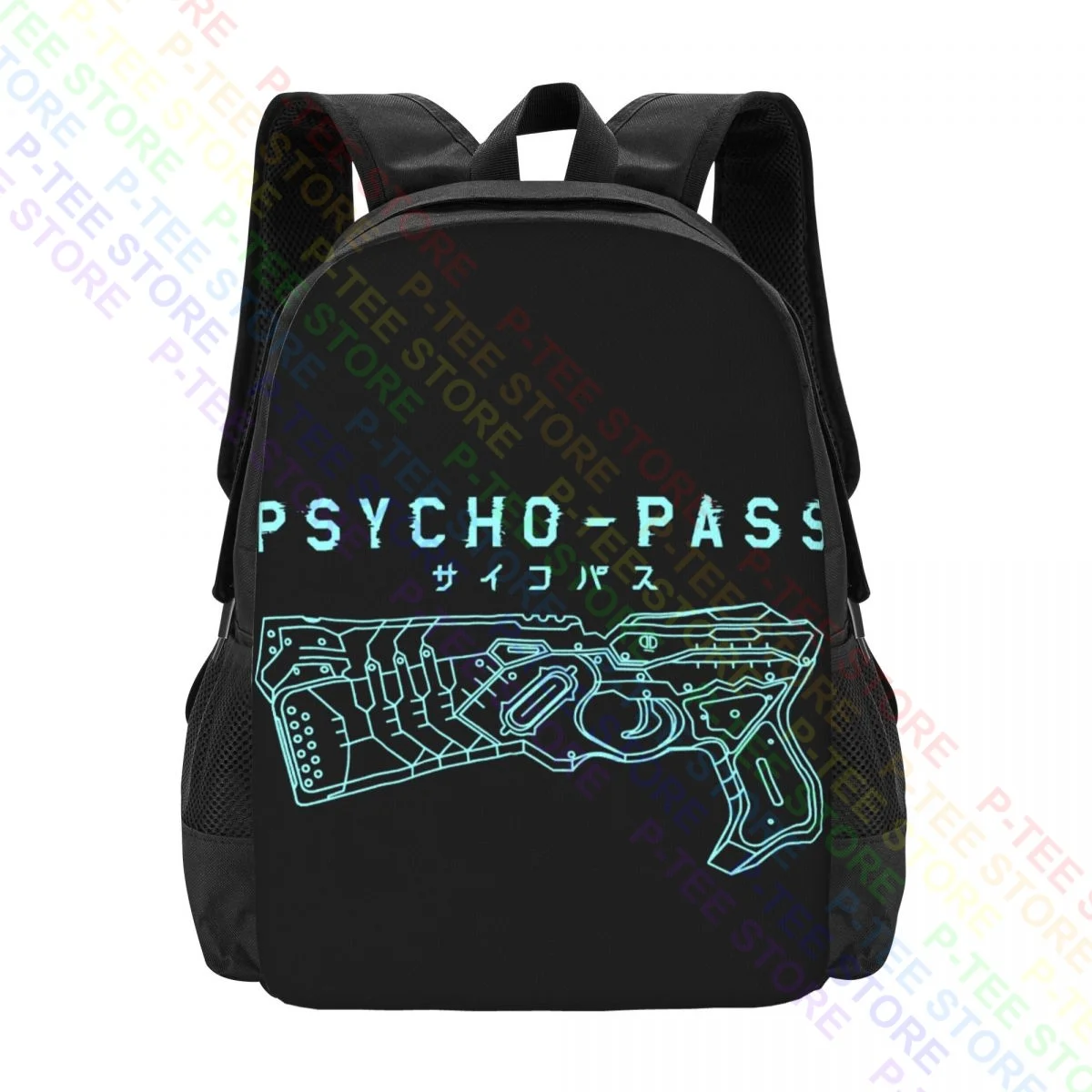 Psycho Pass Logo And Dominator Gun WeaponBackpack Large Capacity Bookbag Large Capacity