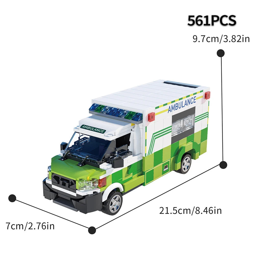 WIST GEBOUWD Dubbeldekker Bus Ambulance Brandweerwagen Politieauto Bouwsteenspeelgoed-Voertuigmodellen, Favoriete cadeau voor jongens, Puzzelspeelgoed