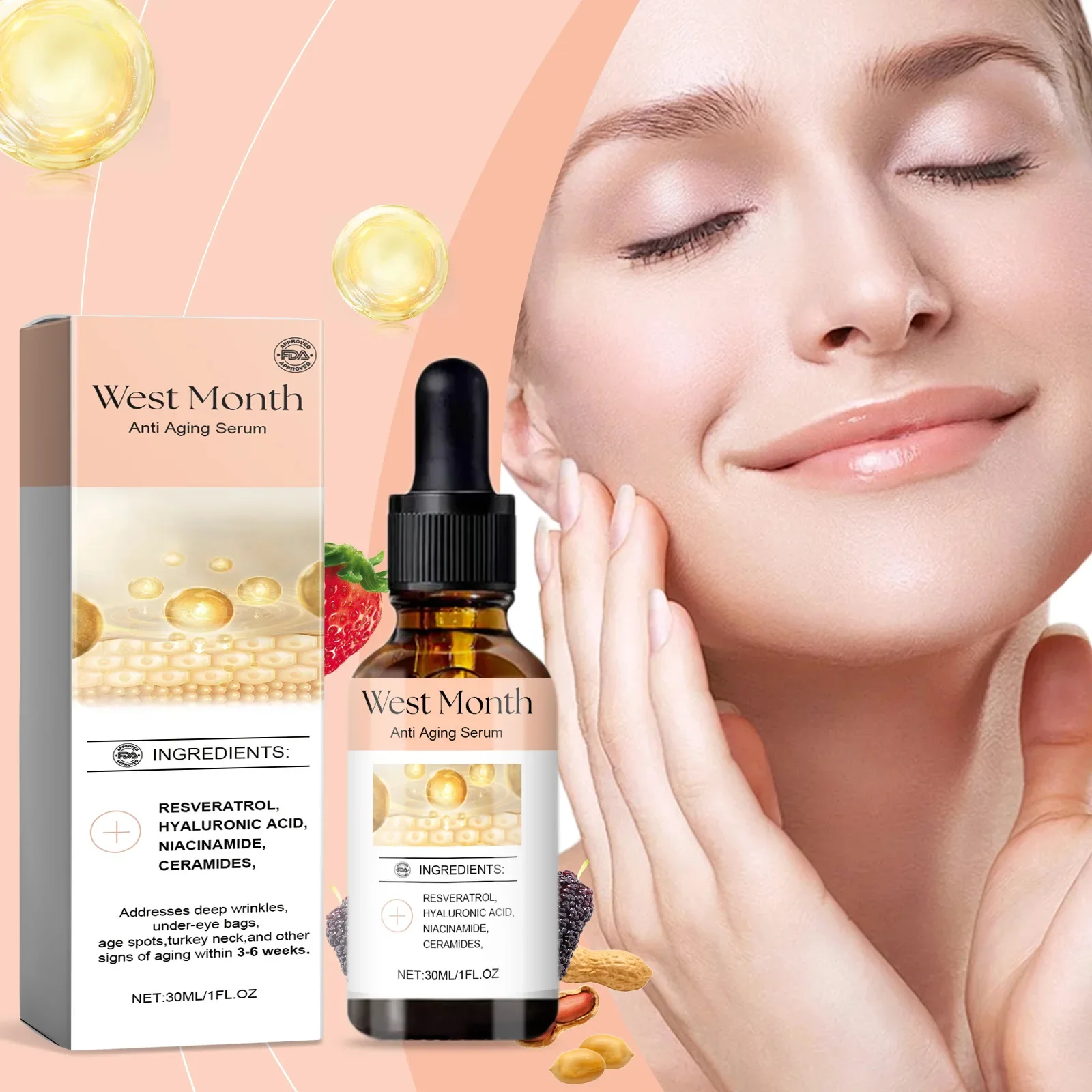 

Facial Serum Enhance Skin Elasticity Hydrate and Moisturize Facial Moisturizing Skin Care Serum Anti-wrinkle and Fade Fine Lines