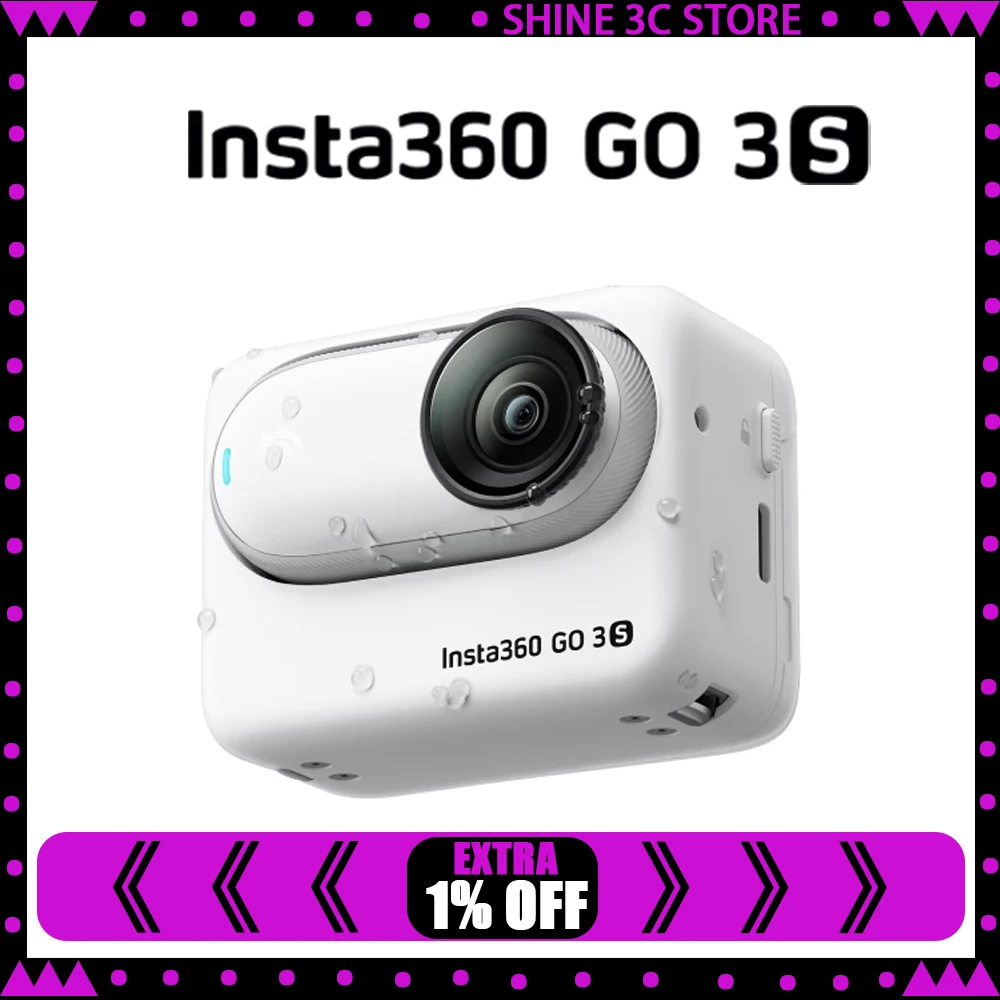 Insta360 GO 3S كاميرا الحركة الصغيرة 4K أسود أبيض 39g 64G 128G Action Pod AI تحرير مقاوم للماء FlowState Insta 360 GO3S أصلي #1