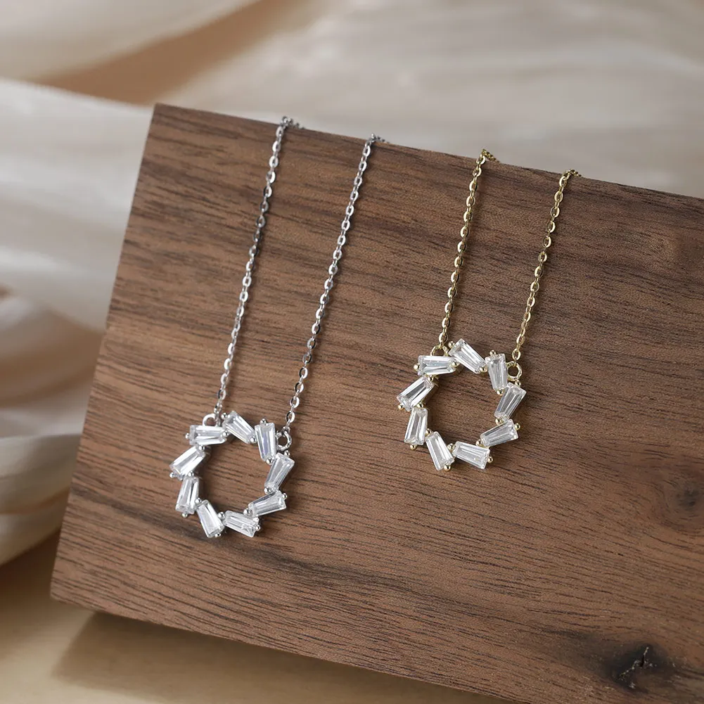 

KISS MANDY сверкающее свадебное ожерелье с кубическим цирконием S925, серебро, элегантные аксессуары для вечеринок, модные ювелирные изделия, подарок APN48