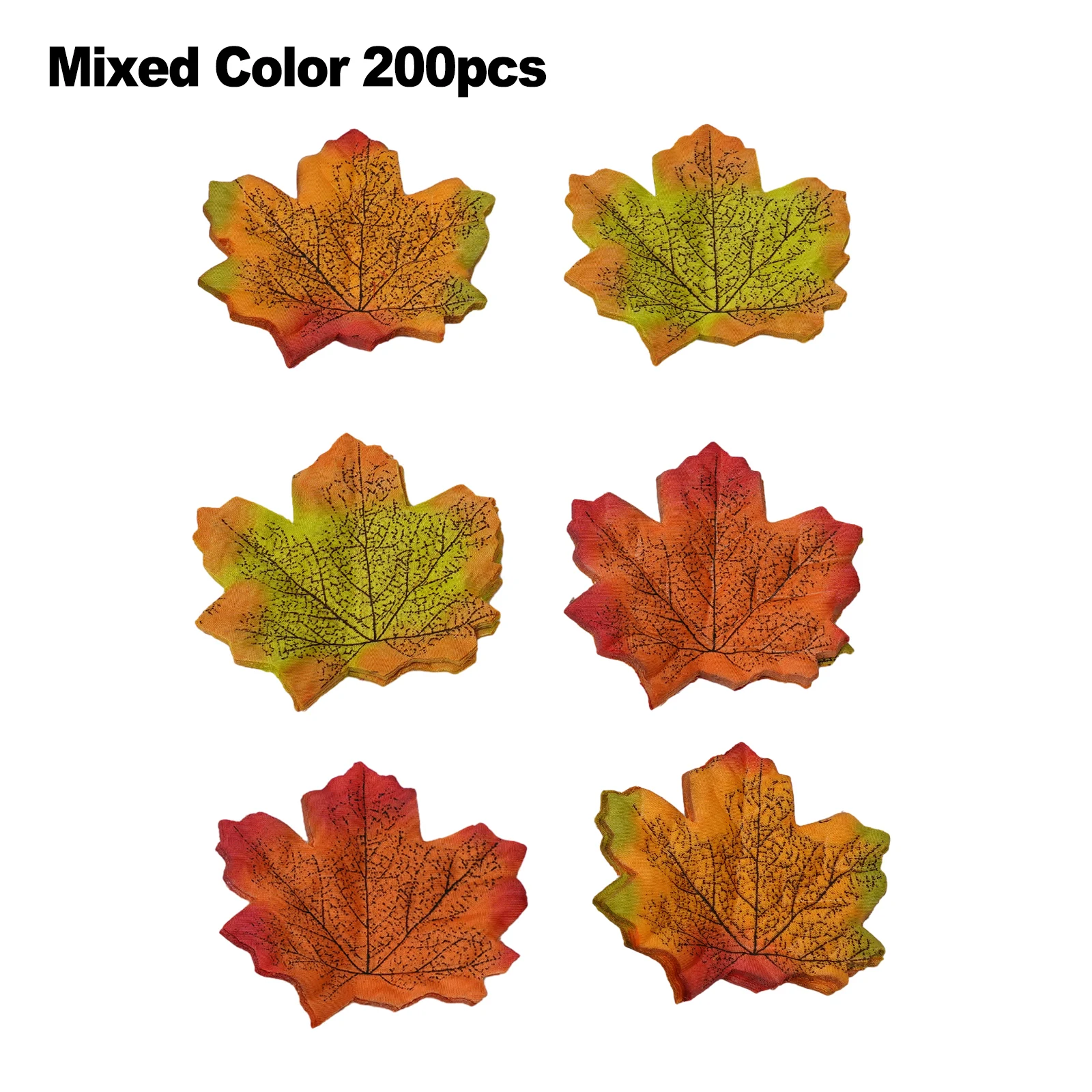 Fake Maple Leaves Silk Craft Decor Home Mixed Color Party Print Romantic Wedding 100/200Pcs 8*8cm Stylish Fake