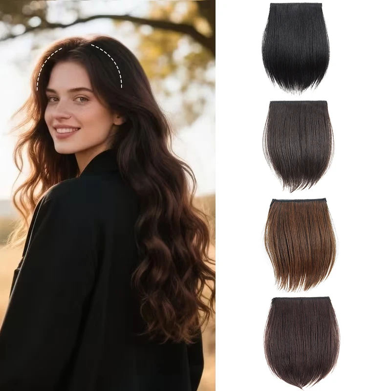 

10cm/20cm/30cm Synthetic Short Straight Pad Invisible Hair Extension Lining of Hair Top Side Cover Hairpiece for Women