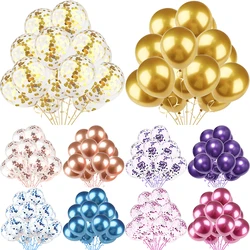 20pcs 12inch Metallic Balloons Confetti Blue Pink Gold Globos for Birthday Decoration Wedding Party Supplies Baby Shower Ballons