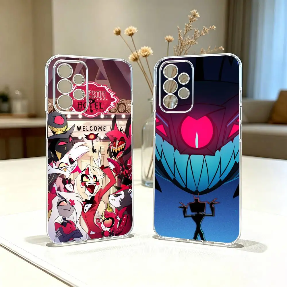 H-Hazbin Hotel Phone Case Transparent Silicone Soft For Samsung S25,S24,S21,S22,S23,S30,Ultra,S20,Plus,Fe