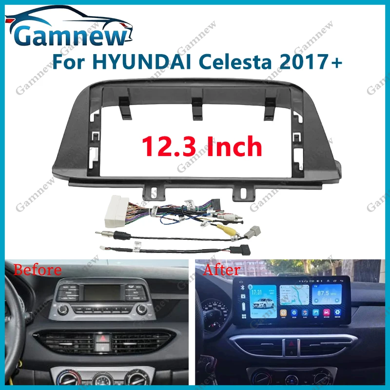 

12.3 Inch Car Frame Fascia Adapter Android Radio Audio Dash Fitting Panel Kit For Hyundai Celesta 2017+