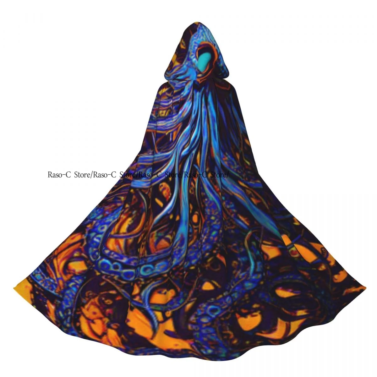 

Длинная накидка-плащ Octopus In The Sea Плащ с капюшоном Пальто Осенние толстовки