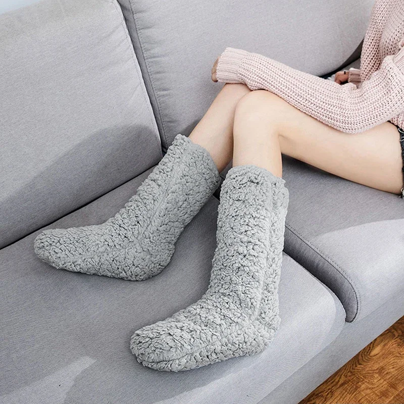 1 Pair Comfortable Extremely Cozy Pure Cashmere Socks Men Women Winter Warm Sleep Bed Floor Home Fluffy Sock