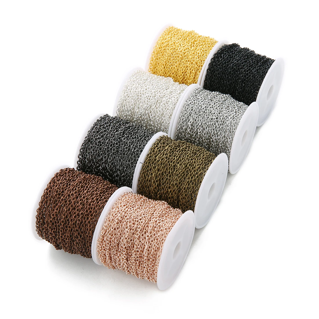 

5-10 Yards/roll Iron Link Chains Gold Silver Color Cross Cable Chains Metal Bulk Chain For DIY Jewelry Making Necklace Bracelet