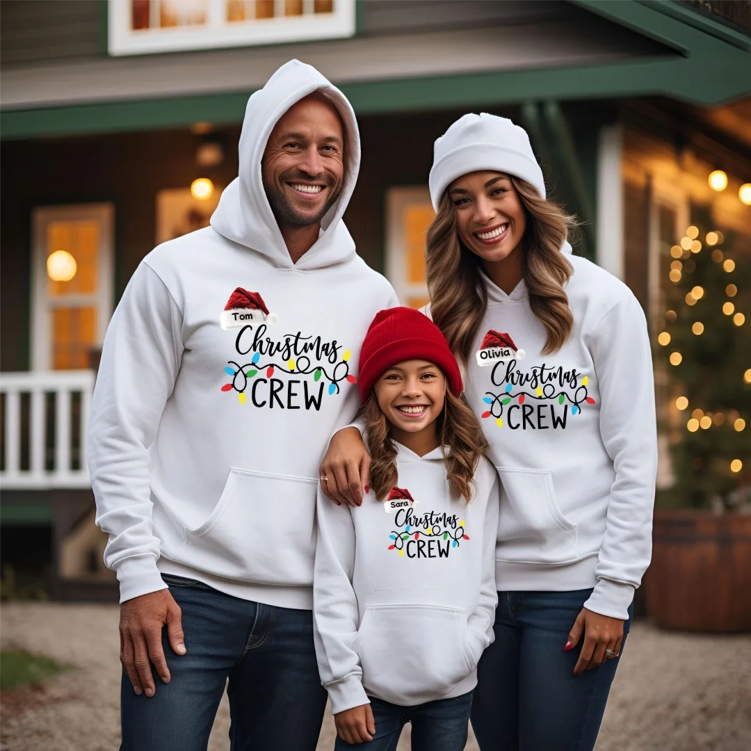 شخصية الأسرة عيد الميلاد هوديي مخصص مطابقة عيد الميلاد البلوز القطن الخريف موضة طفل هوديي الرجال والنساء Y2K هوديي #4