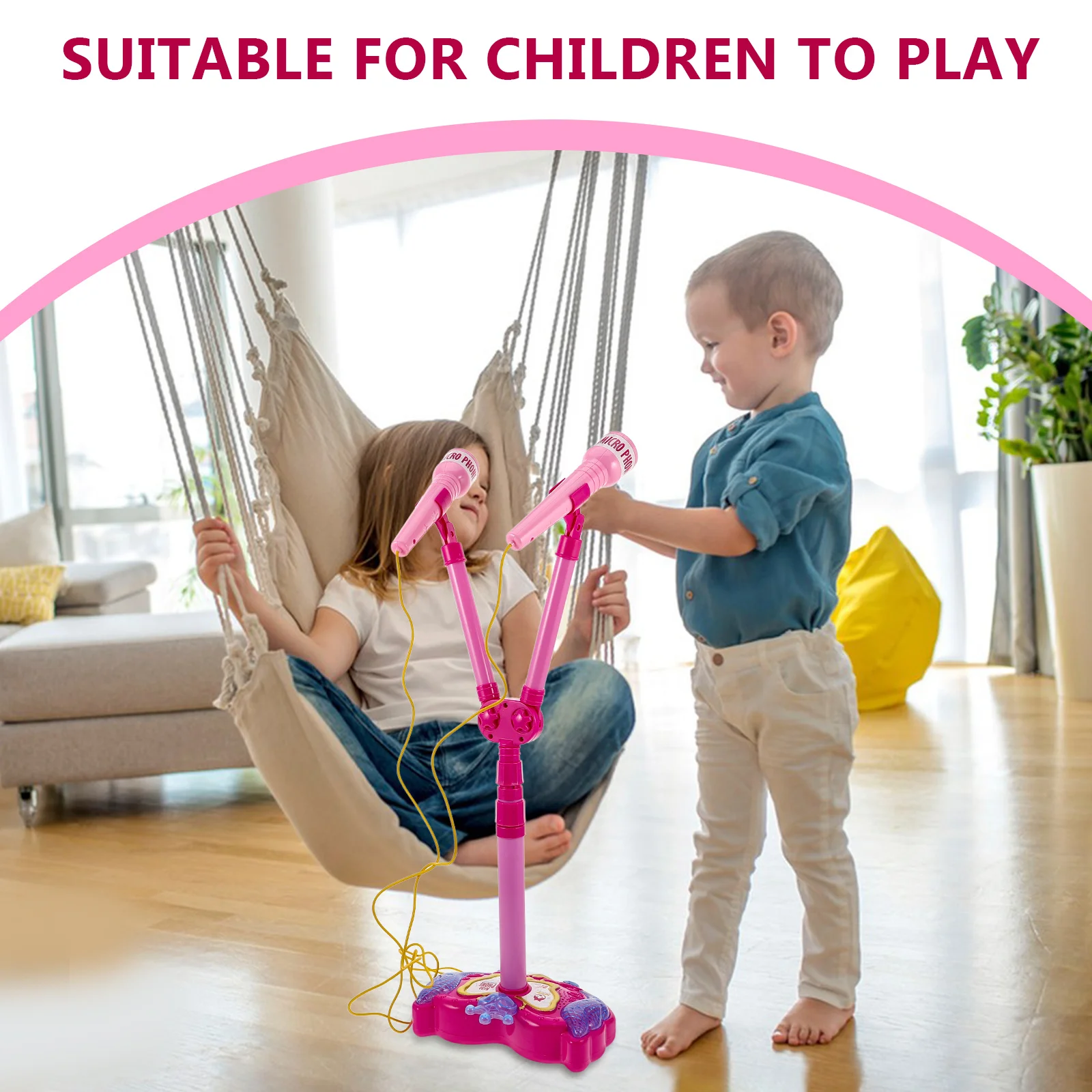 어린이용 노래방 기계 휴대용 미니 마이크 스탠드 듀얼 마이크 유아용 조기 교육 소녀 음악 오락