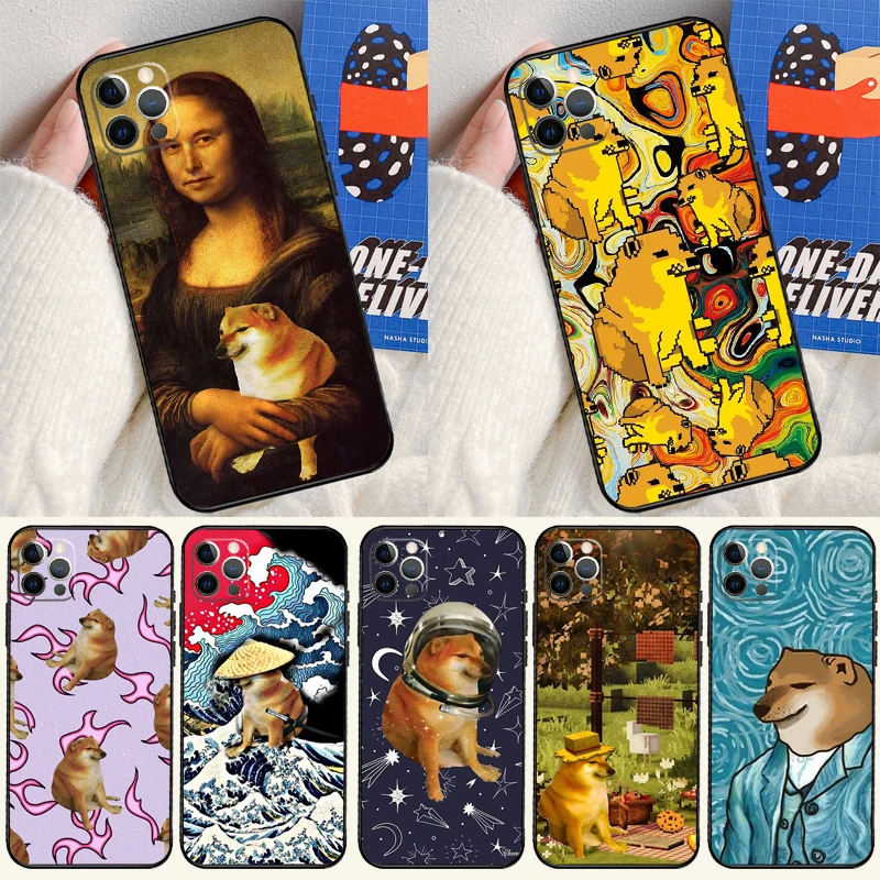 Doge Meme Cheems Cover Case For iPhone 16 15 14 13 12 11 Pro Max XS XR X 12 13 Mini 16 15 Plus Fundas