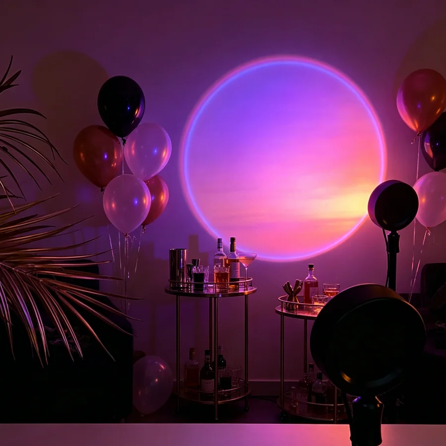

Tuya Smart Sunset Projector Lamp, RGB LED Spotlight with Smart Life App & IR Remote for Party, Photography & Night Light Decor