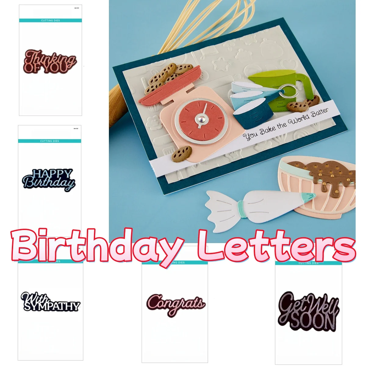 

Набор металлических вырубок для вырезания букв ко дню рождения для самостоятельного изготовления открыток, скрапбукинга, тиснения, декорирования альбомов и поделок из бумаги 2026