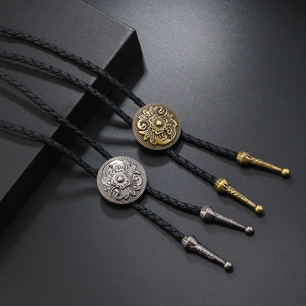 European and American new hip hop sweater chain Tang grass petal punk style denim sweater necklace bolo tie sweater neck chain