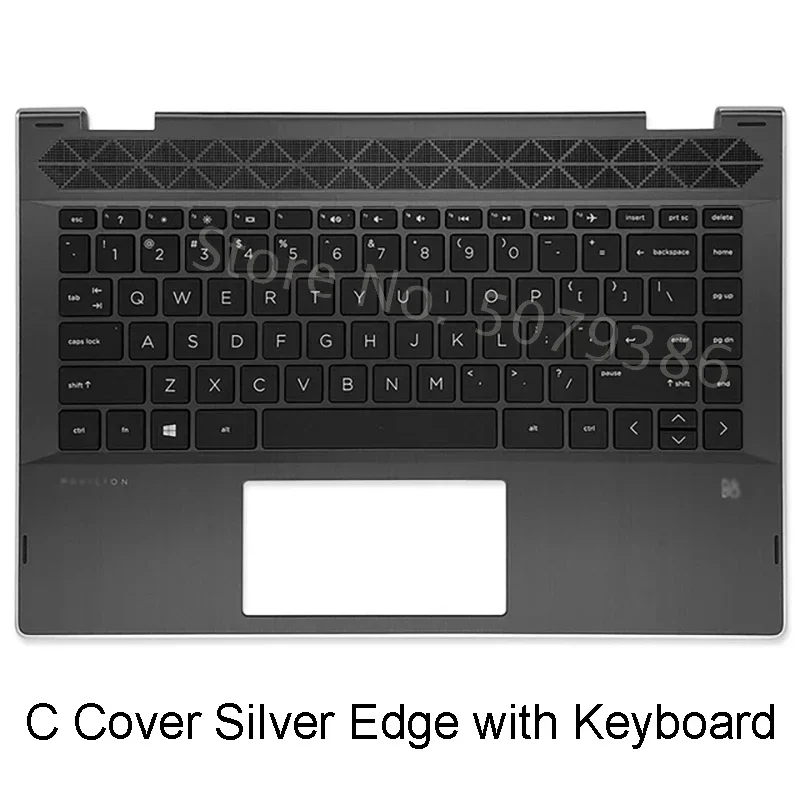 Imagem -04 - Estojo Superior e Inferior para hp Pavilion Tampa Traseira Lcd Painel Frontal Palmrest Keyboard Novo e Ornamental X360 14-cd Tpn-w131