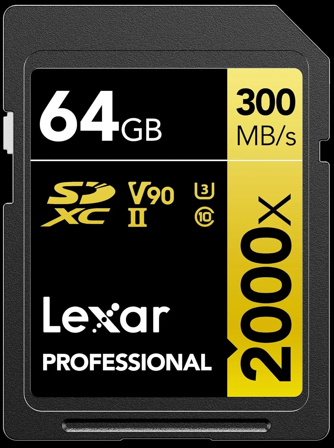 

64GB SDXC Card UHS-II V90 for DSLR Cameras, Up to 300MB/s Read Speed, Supports Full HD and 8K Video Recording