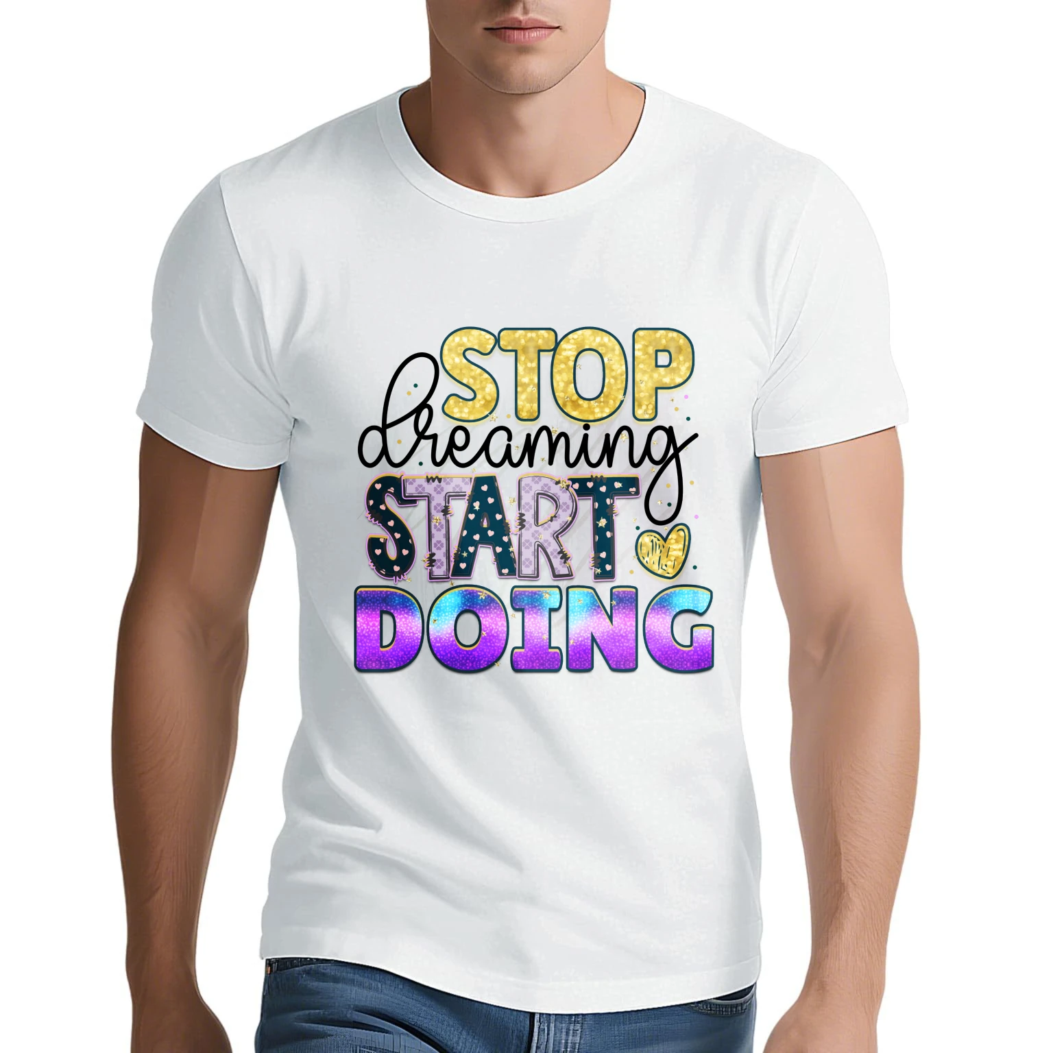 Men's t-shirts 2025 New Men's clothing Graphic Y2k streetwear Printed plain t-shirt Solid color Y2k tops Basic sports Summer