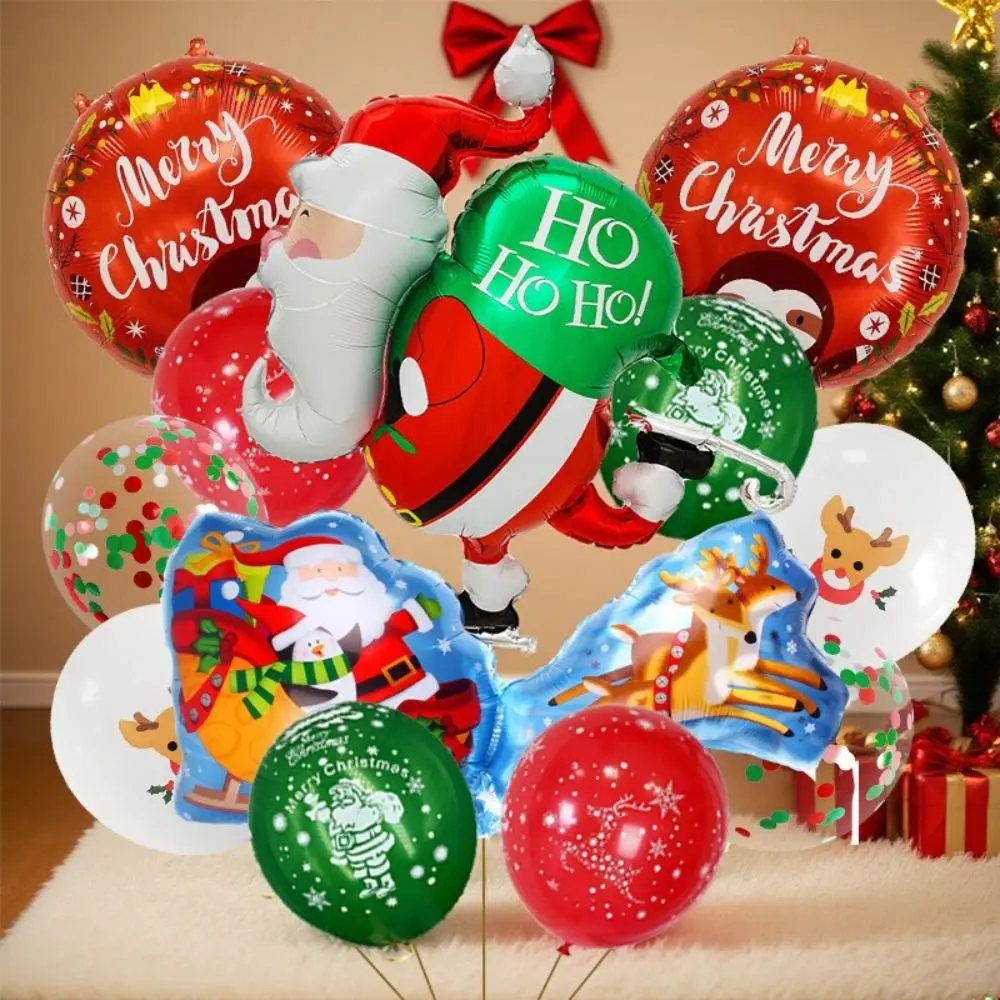 جديد الألومنيوم فيلم عيد الميلاد بالون الدعائم الطرف نفخ عيد الميلاد احباط بالونات DIY بها بنفسك الاطفال لعبة نفخ بالون حفلة السنة الجديدة #5