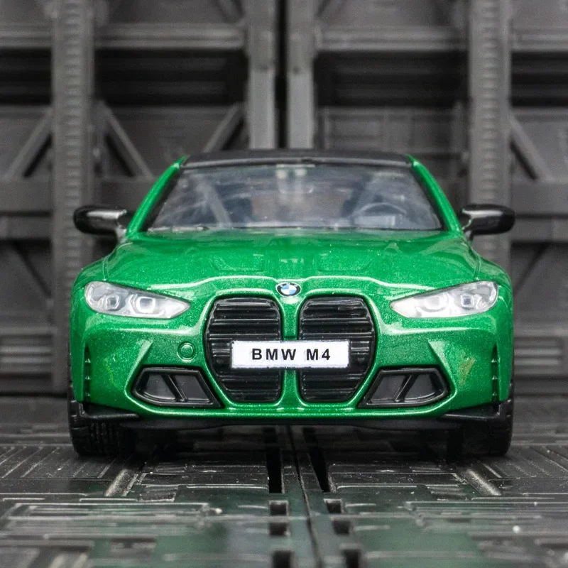 1/32 BMW M4 G82 합금 다이캐스트 자동차 모델 장난감 시뮬레이션 스케일 차량 사운드 라이트 풀백 컬렉션 장난감 소년 선물