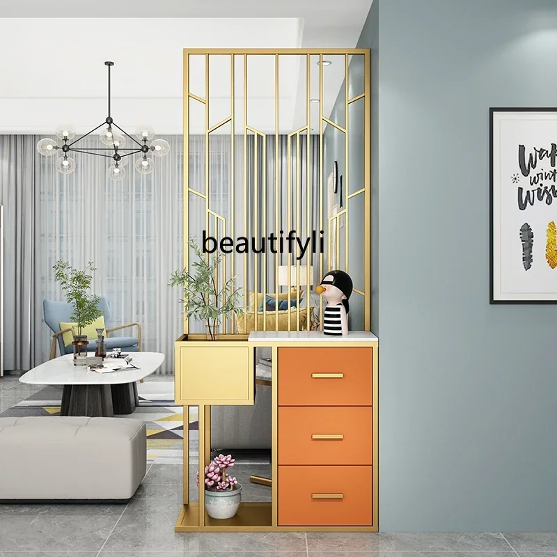 

Light luxury home screen wine cabinet partition living room simple with drawer rack no punching porch cabinet