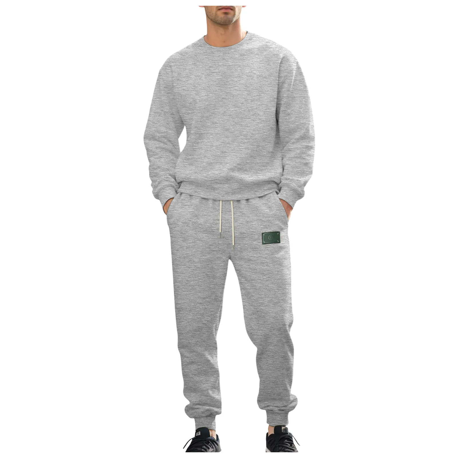 

Mens Suit Pants Men's And Winter Sweatshirt And Sweatpants Two Piece Set Heavy Fleece Round Neck 3 Piece Pinstripe Suit Men