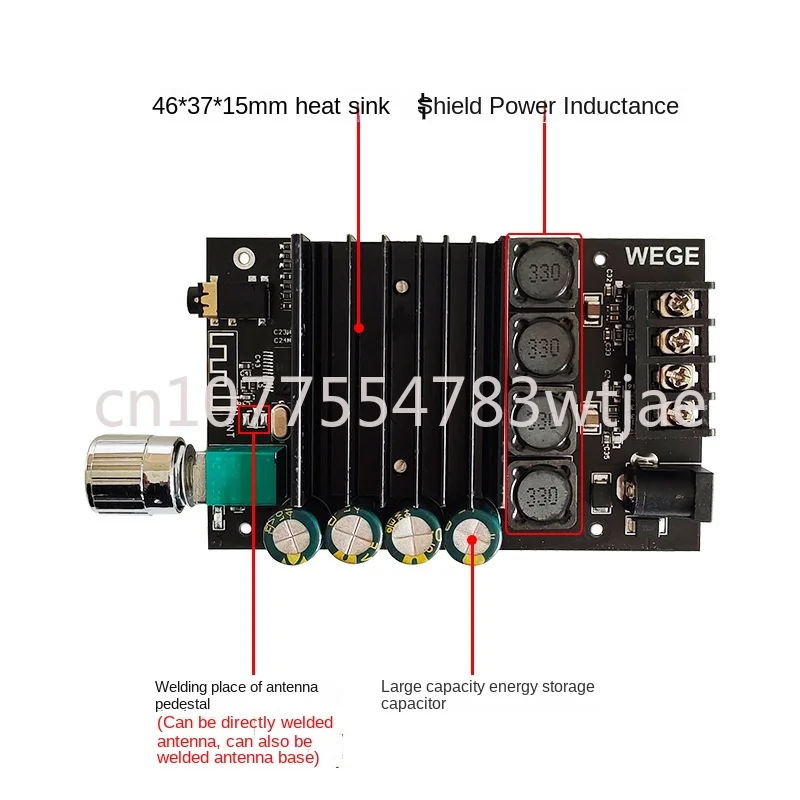 150W * 2 Bluetooth audio amplifier module 2.0 dual channel stereo TDA7498E heat sink