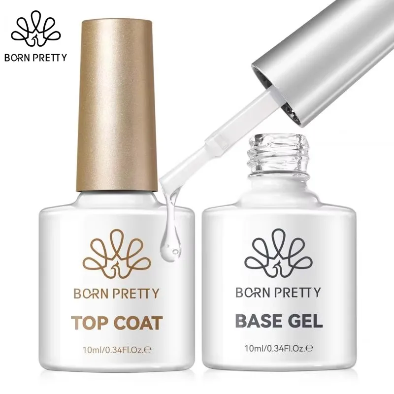 BORN PRETTY Super Top Coat e Base Gel Esmalte para Gel Polonês Verniz Semi-permanente Borracha Top Coat 10ml Ferramenta Nail Art