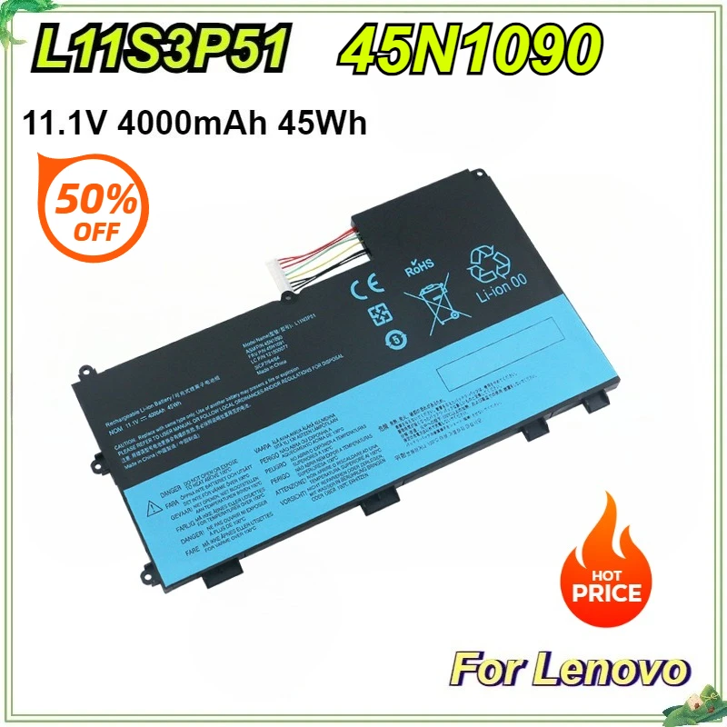 45N1090 L11N3P51 بطارية الكمبيوتر المحمول لينوفو ثينك باد T430U 45N1088 45N1091 45N1089 L11S3P51 L11N3P51 121500077 11.1V 4000mAh 45Wh