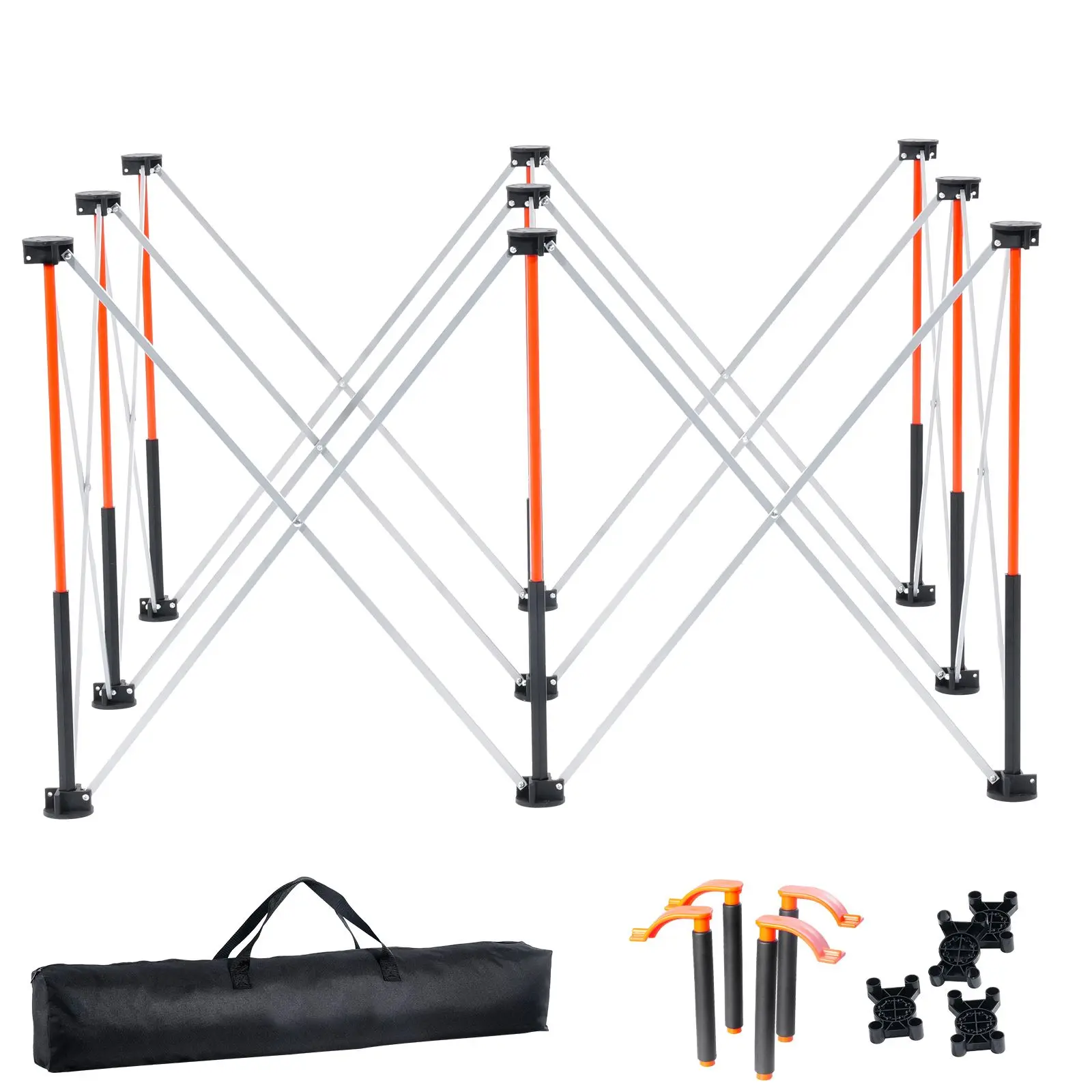 Portable Folding Workstand, 4.15 x 4.15 ft Collapsible Workbench, 3500 lbs Weight Capacity, No Assembly Foldable Work Stand with Storage Bag, Table Top NOT Included, for Garage Workshop Outdoor