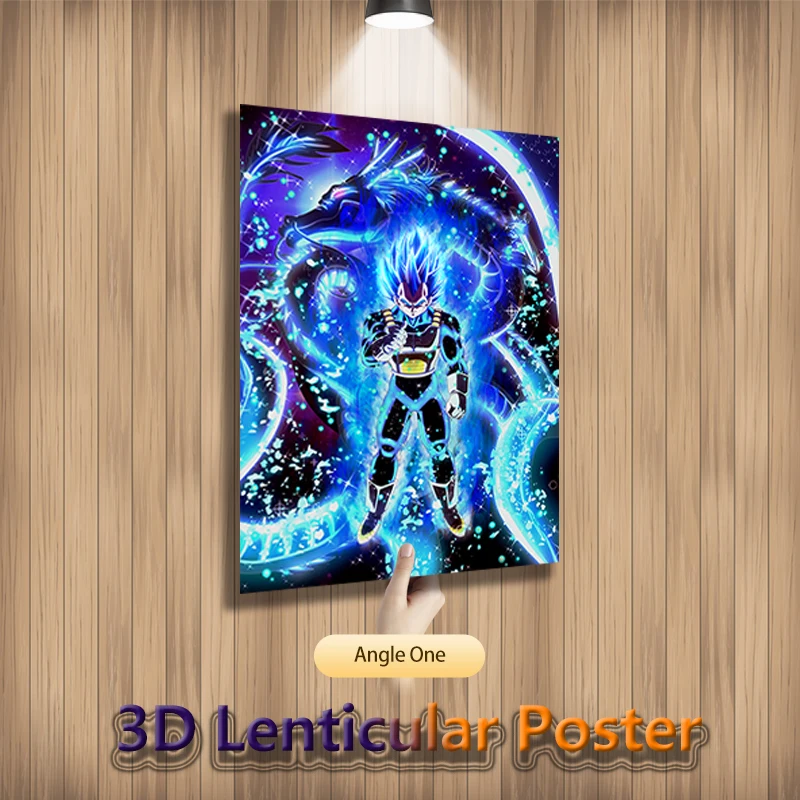 Dragon Ball White God Goku 3D Lenticular Poster Golden Frieza Come Alive with Amazing 3D Effects Art Print(Without Frame) view 2