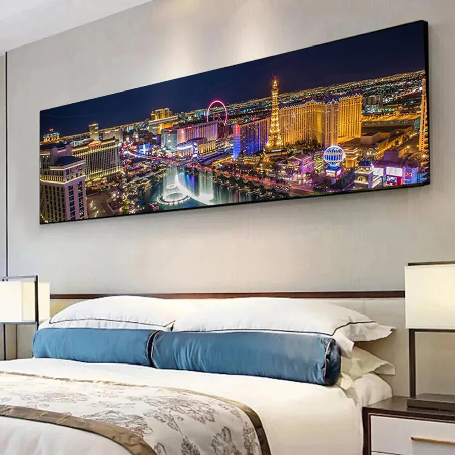 New Diamond Painting Extra Large Size Las Vegas City Night Scenery Diy Full Mosaic Embroidery Landscape Rhinestone Picture