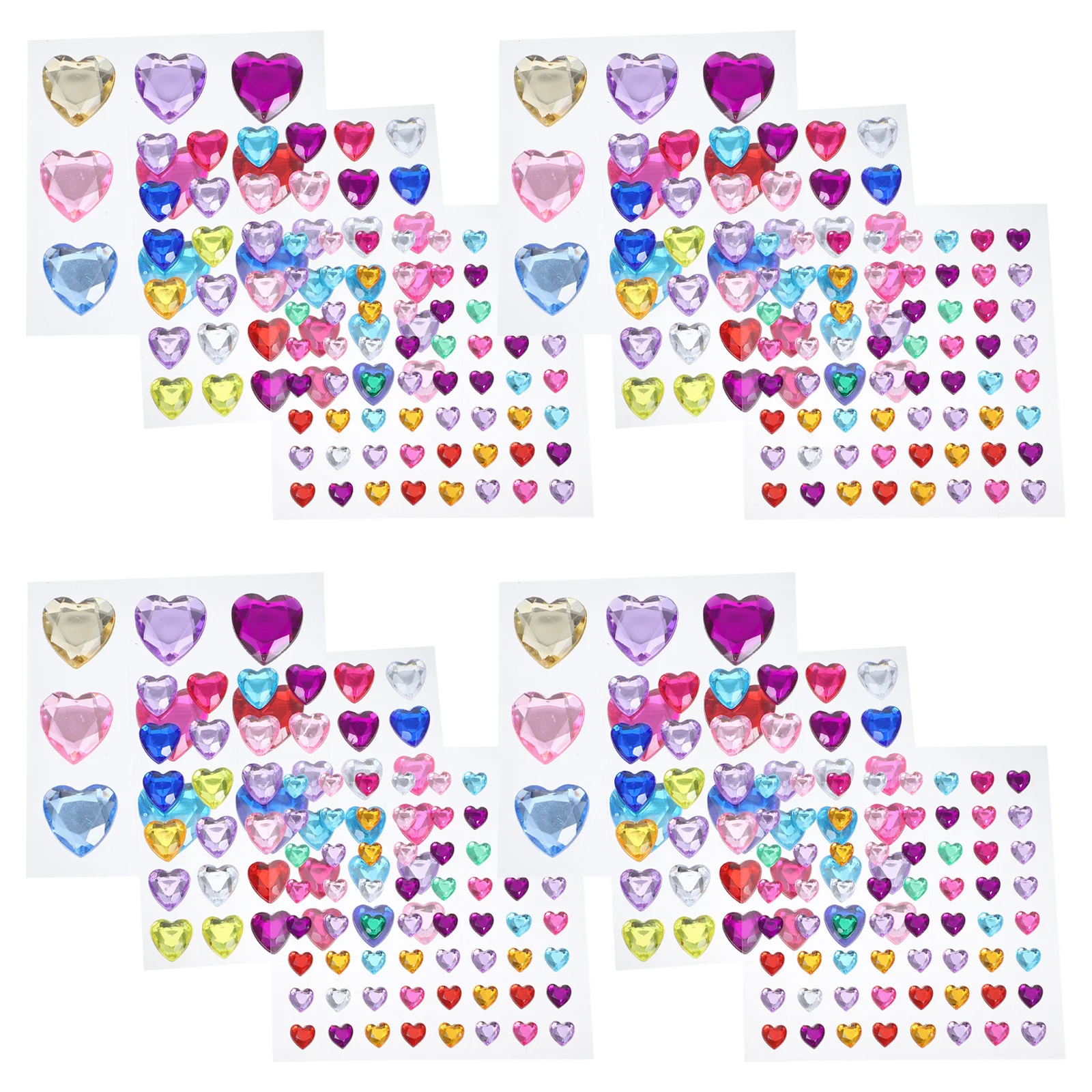 

12Pcs Heart Rhinestones Nail Art Stickers 3D Gemstone Acrylic Stickers for Manicure Festival Decor Phone Laptop Cup