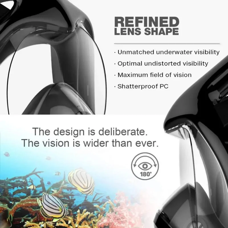 Adult Full Face Diving Mask Anti Fog Scuba Snorkel Mask Safe Waterproof Underwater Breathing Swimming Snorkeling Equipment
