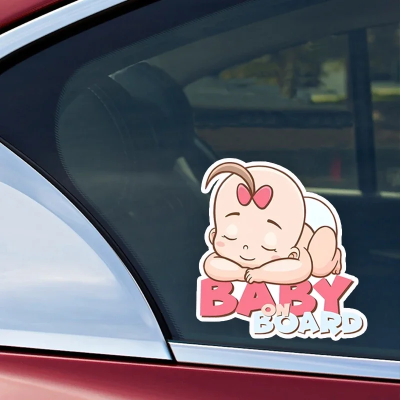 Sleeping Baby Baby on Board Vinyl Car Sticker Waterproof Decal for Rear Window Bumper Vehicle Exterior Styling Decor Accessories