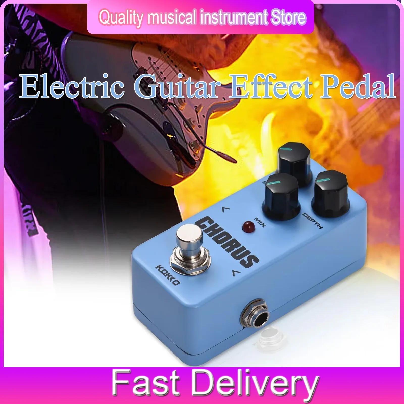 KOKKO Electric Guitar Effect Pedal FCH2 Analog Chorus Effect Pedal True Bypass Mini Single Guitar Pedal Guitar Parts Accessories