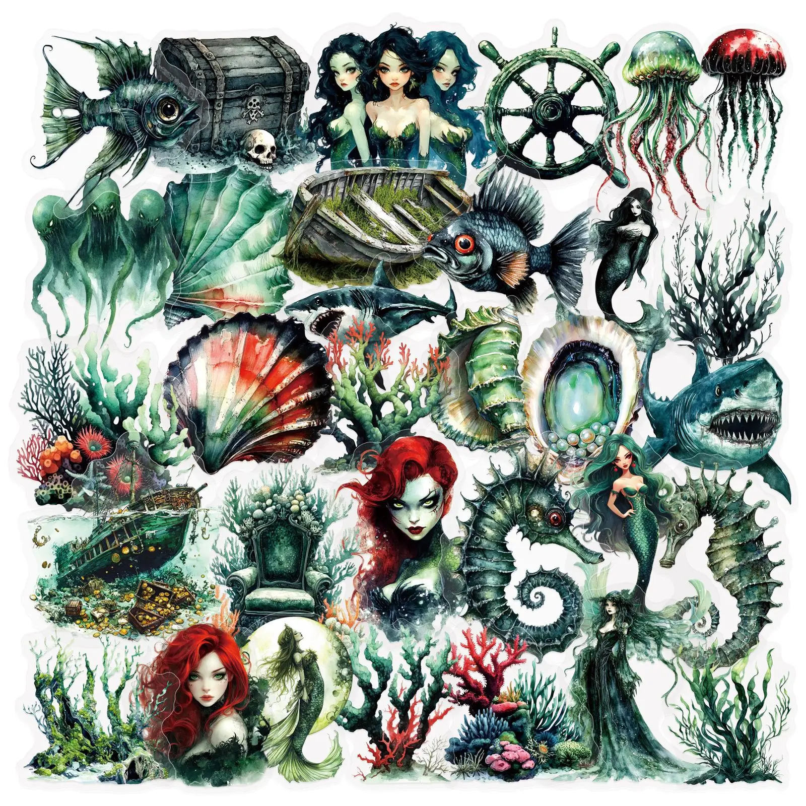 

50pcs Evil Mermaid Cartoon Graffiti Stickers Waterproof Decals Stickers For Laptop Phone Thermos Diy Notebook Stickers Toys Gift