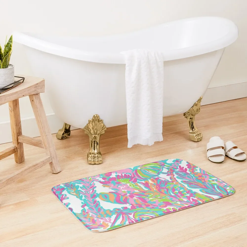 seaweed lilly shell Bath Mat Bathroom Slip Bathroom Rug Rug Foot Toilet Rug Mat