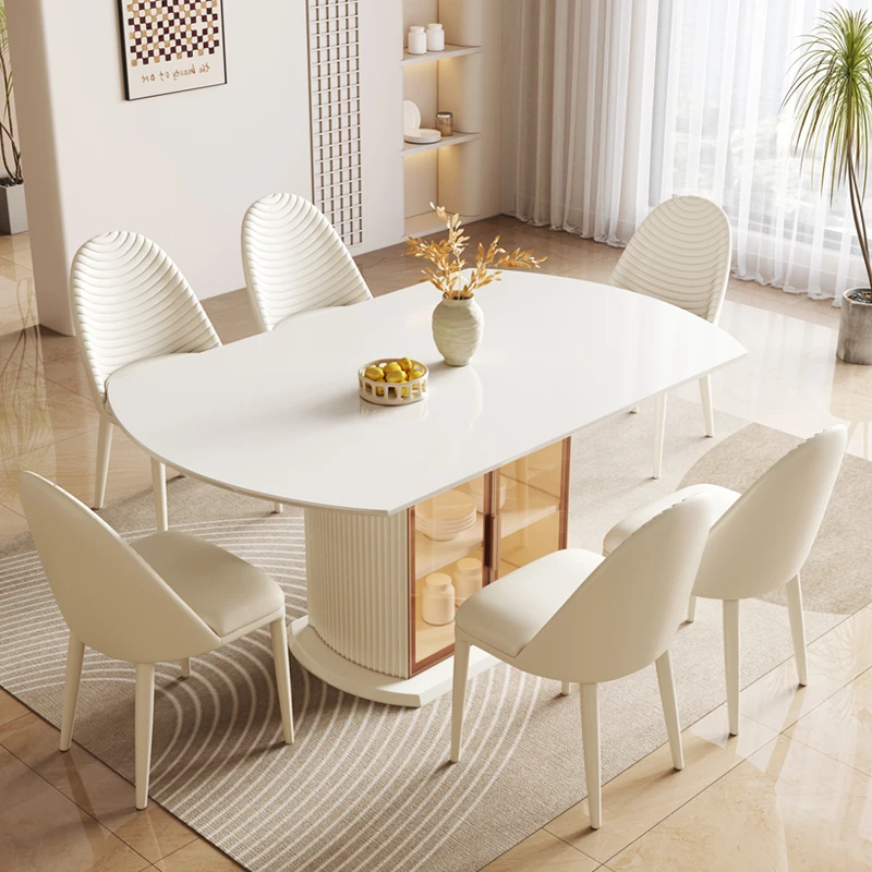 

Relaxing Living Room Dining Table Set Kitchen Console Luxury Study White Dining Room Sets Makeup Salon Table Basse Furniture HY