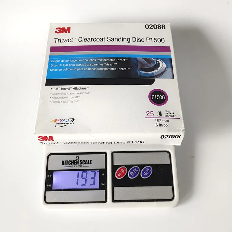 3m Trizact القرص كليركوت 02088 يتدفقون الإسفنج الصنفرة 6 بوصة ذاتية اللصق الظهر 1500 حصى المياه الجافة الرملي ورقة