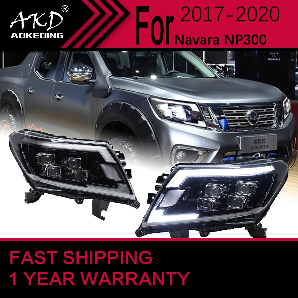 Car Lights for Nissan Navara LED Headlight 2014-2021 NP300 Head Lamp Drl Dynamic Signal Projector Lens Automotive Accessories