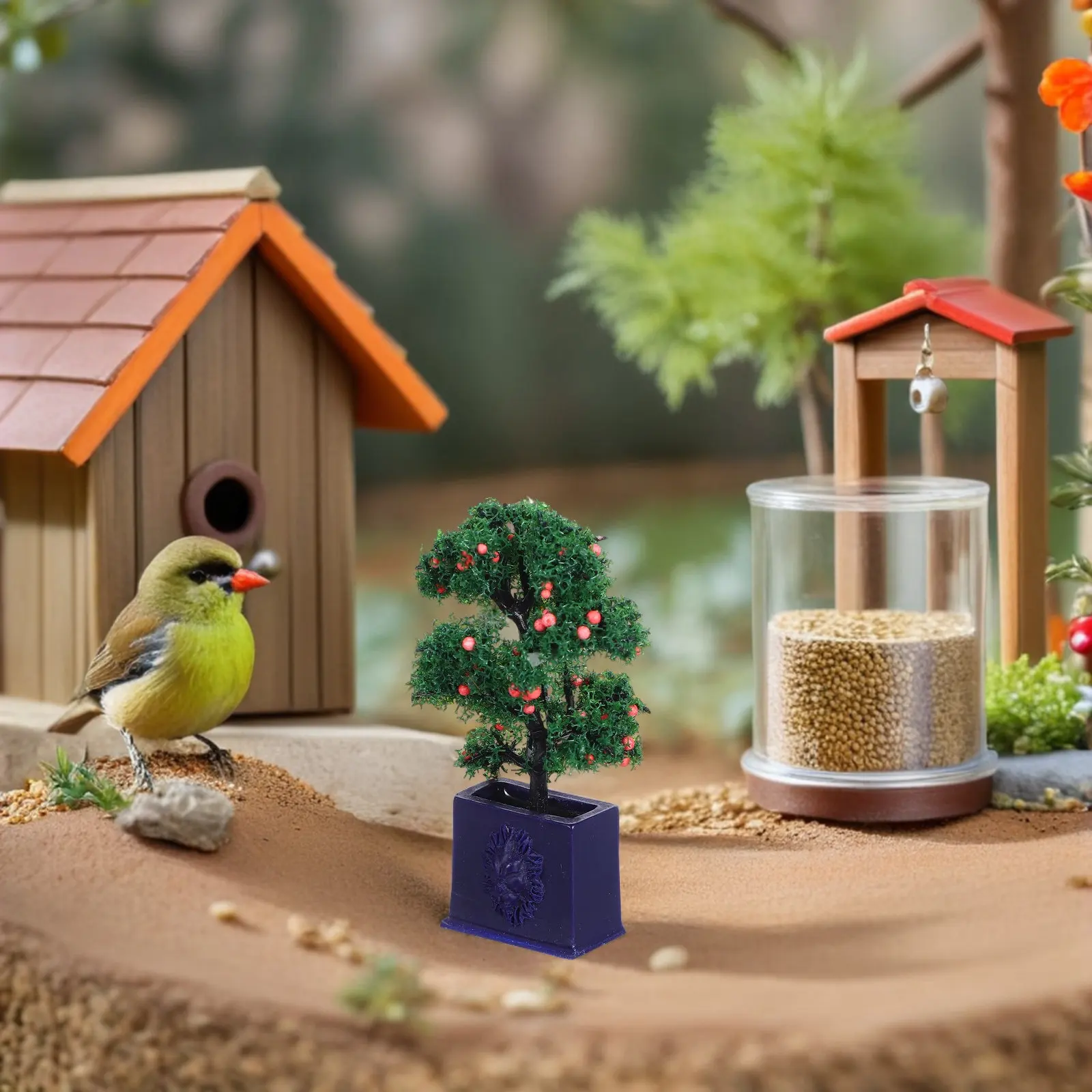 3Pcs Vibrant Miniature Potted Fruit Trees Artificial Indoor Plants for Dollhouse Mini Gardens Workspace Decor Craft Projects - view 5