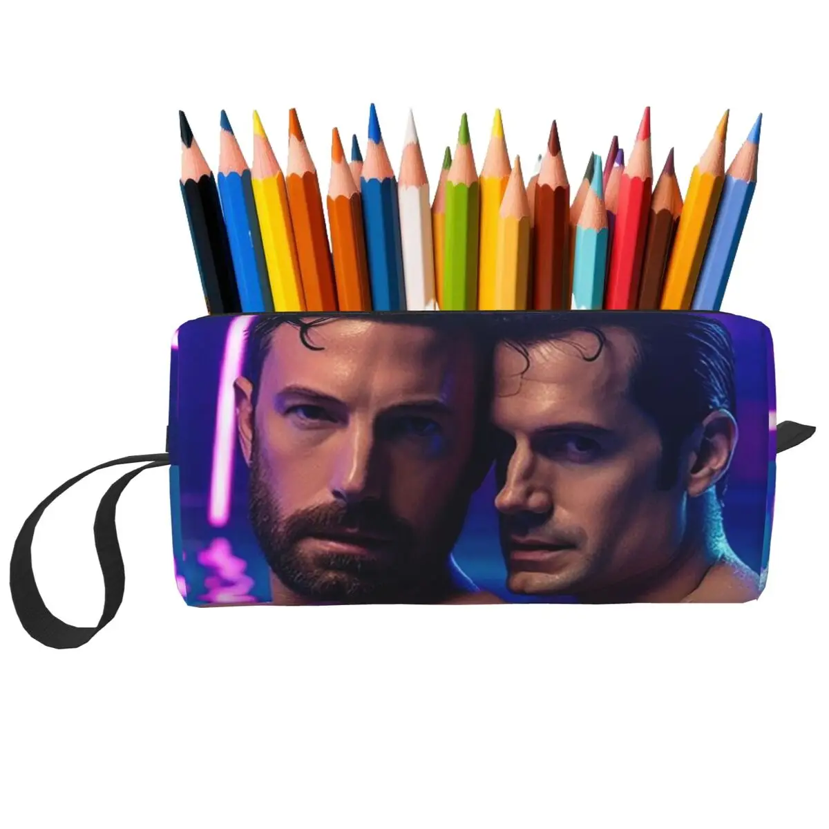 

Ben Affleck And Henry Cavill Pencil Case for Boys Girls Gifts Pen Box Pencil Bag Stationery Supplies Travel Women Cosmetic Bag