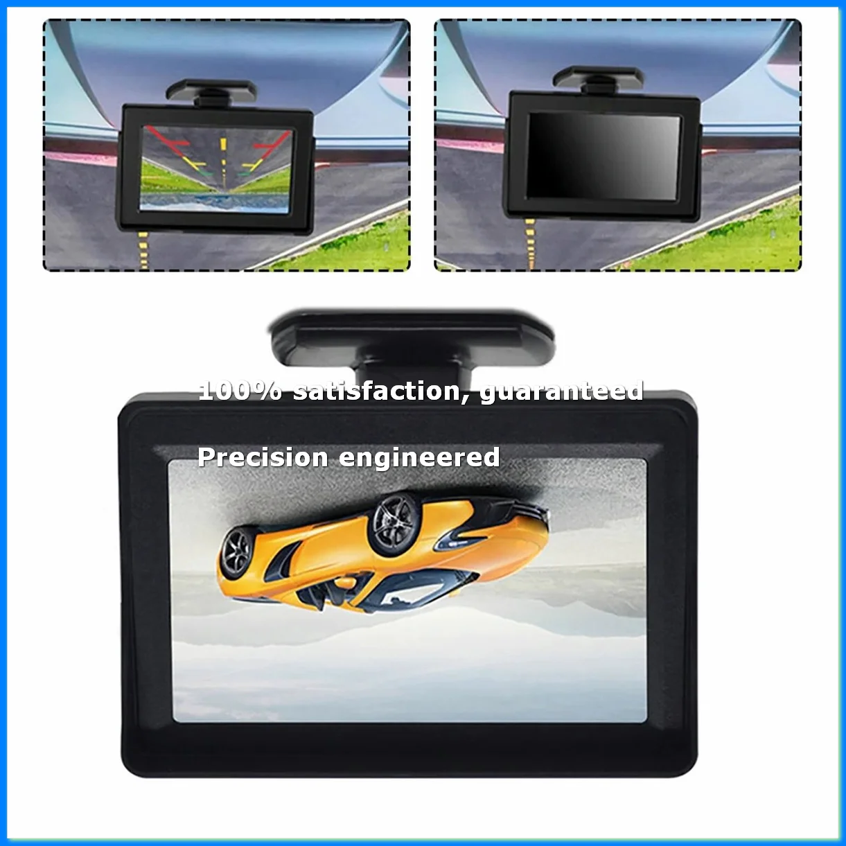 DC 9V-24V 4.3 Inch Car Rearview Monitor Kit TFT LCD Car Rear View Camera Reversing Parking System Monitor Without Camera-A23R