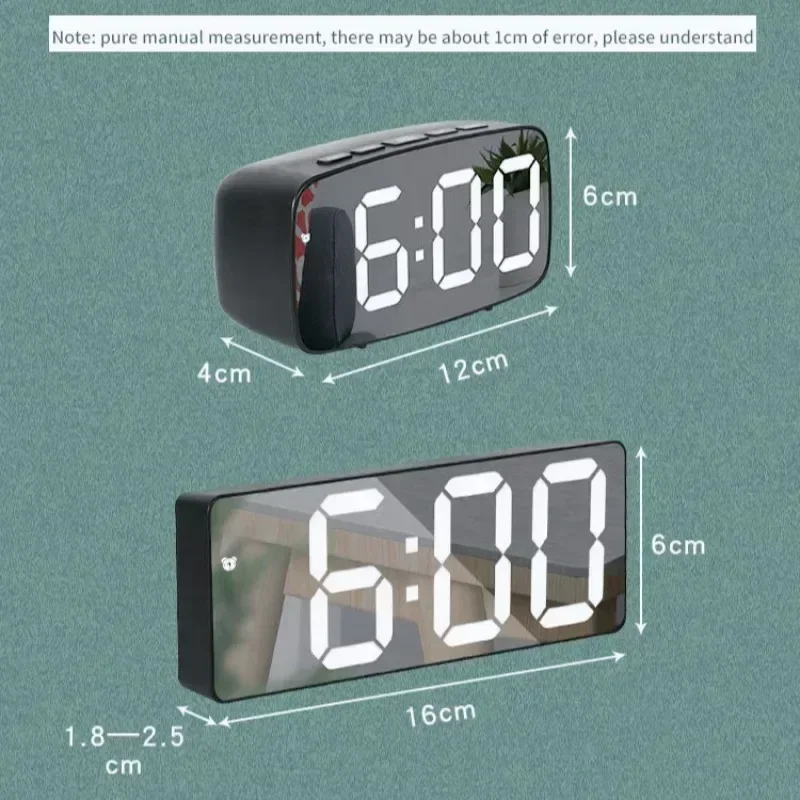 Digital Alarm Clock Smart Digital Alarm Clock LED Desktop Clock 2/24 Hours Date Temperature Sleep Function Bedroom Decoration