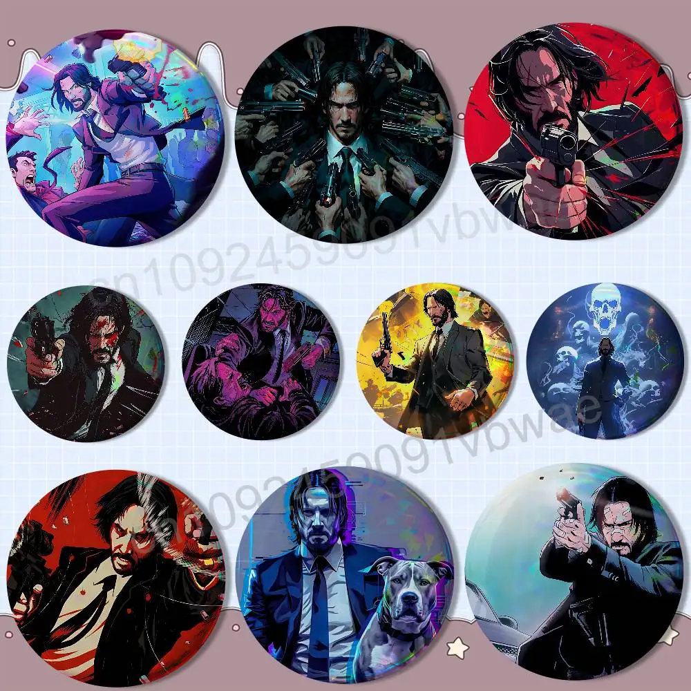 

game Assassin John Wick Round Exquisite Badge Brooches Creative Pins For Clothes Hat Backpack Gift Accessories