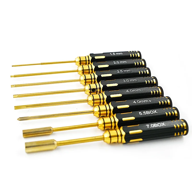 

RC Hex Driver Set 8pcs1.5/2.0/2.5/3.0 5.5/7.0BOX Cross 4.0Hex Allen Screwdriver RC Repair Tools Kit Nut Phillips Wrench for RC H