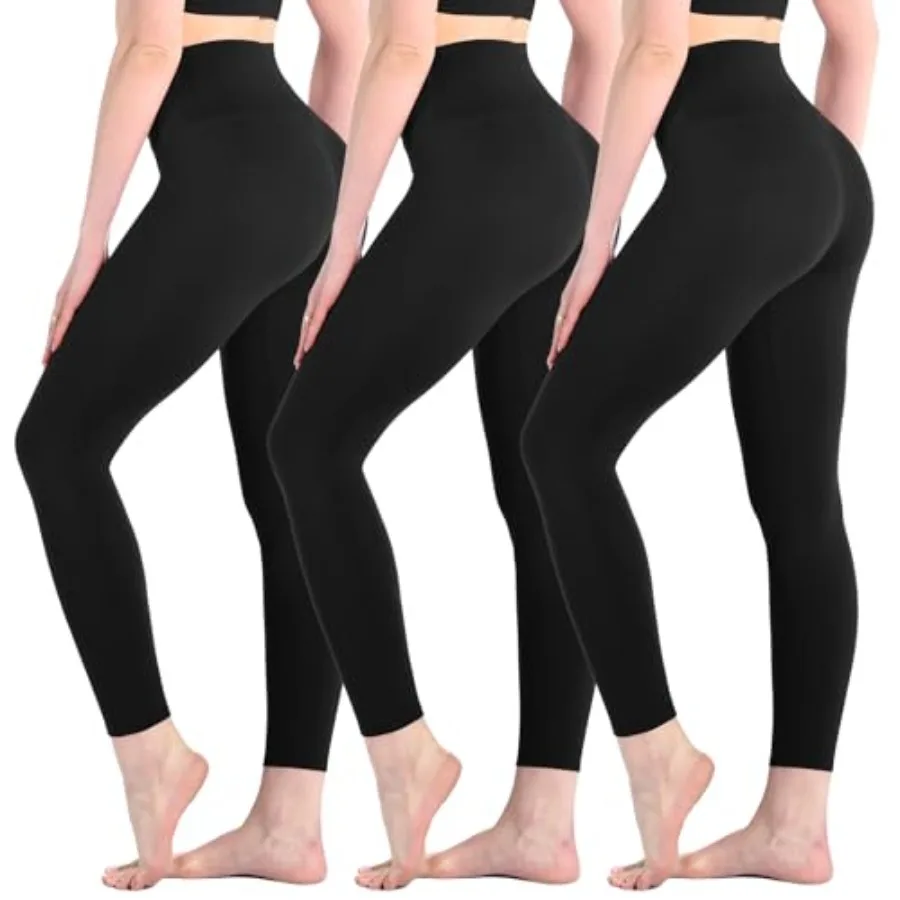 

Leafigure 3 Pack Leggings for Women High Waisted Buttery Soft Yoga Pants for Workout Running Gym Athletic